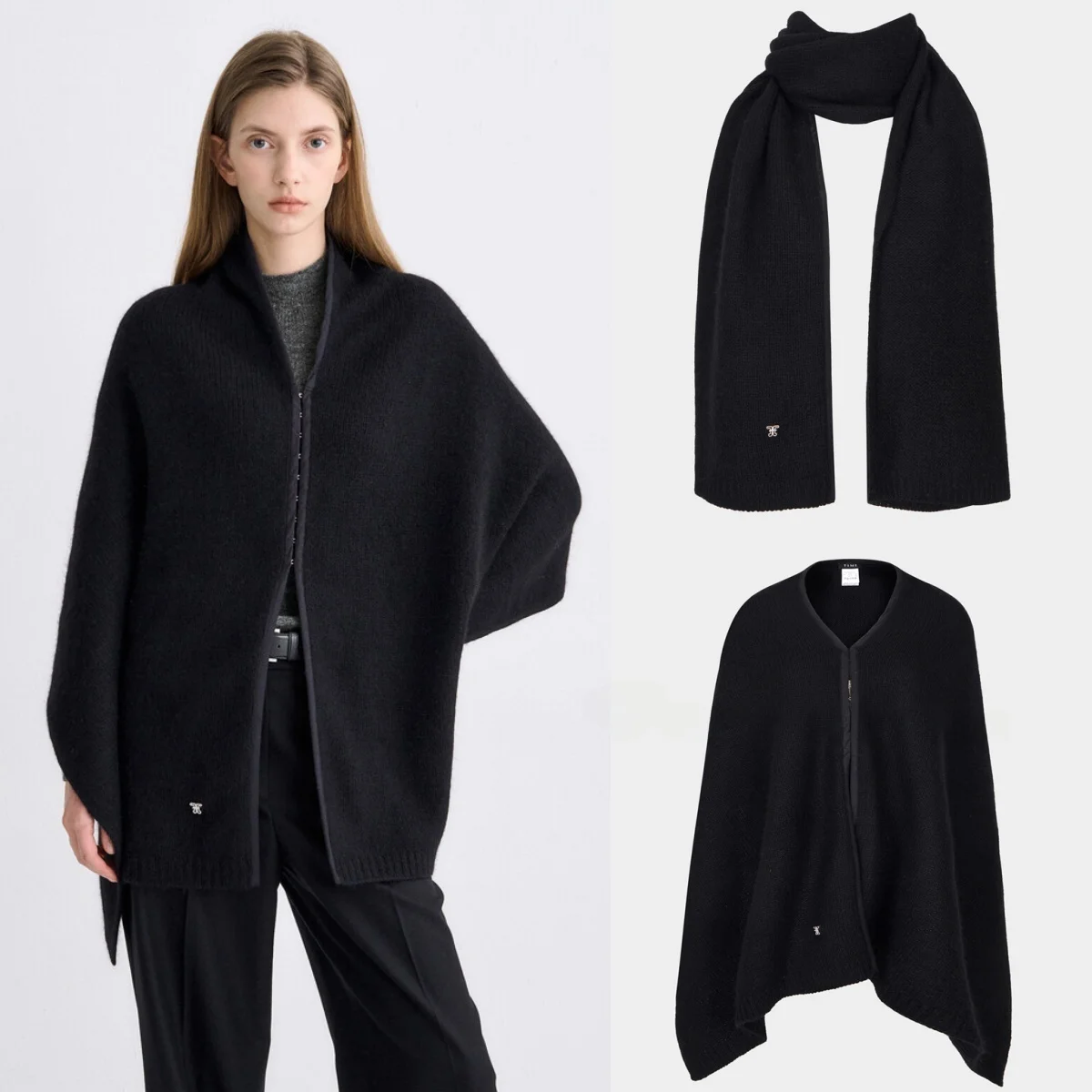 

Korean Style Warm Woolen Knitted Scarf Shawl Two-In-One Autumn Winter Commuting Versatile Self-Preserved Fleece Neck Warmer