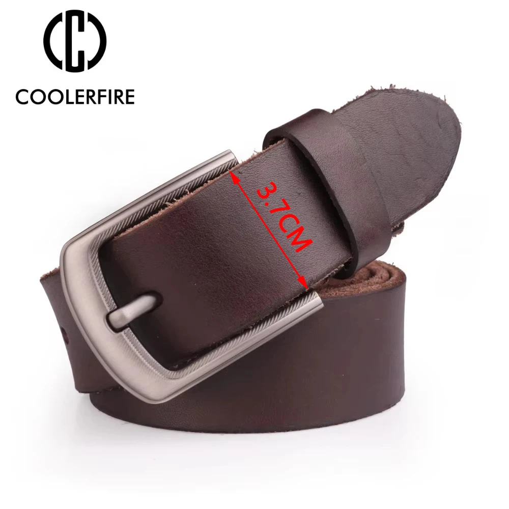 Cinturón de cuero genuino 100% de piel de vaca de grano completo para hombre con hebilla de aleación de Zinc de alta calidad Bekts para hombre TN001