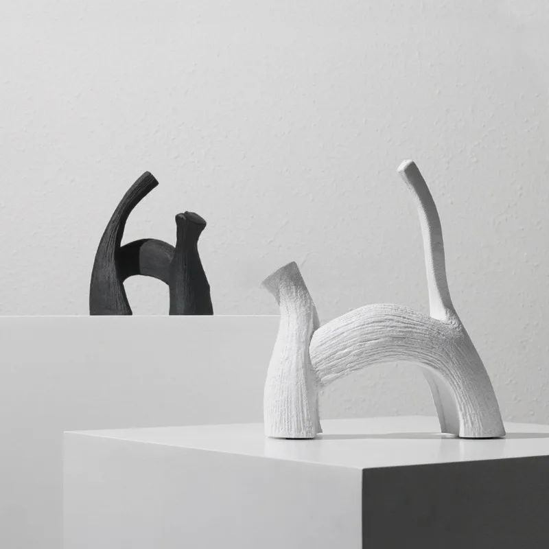 

Современные скандинавские фигурки: абстрактные котята для офисного декора, украшения, поделки, маленький декоративный аксессуар YS40CC