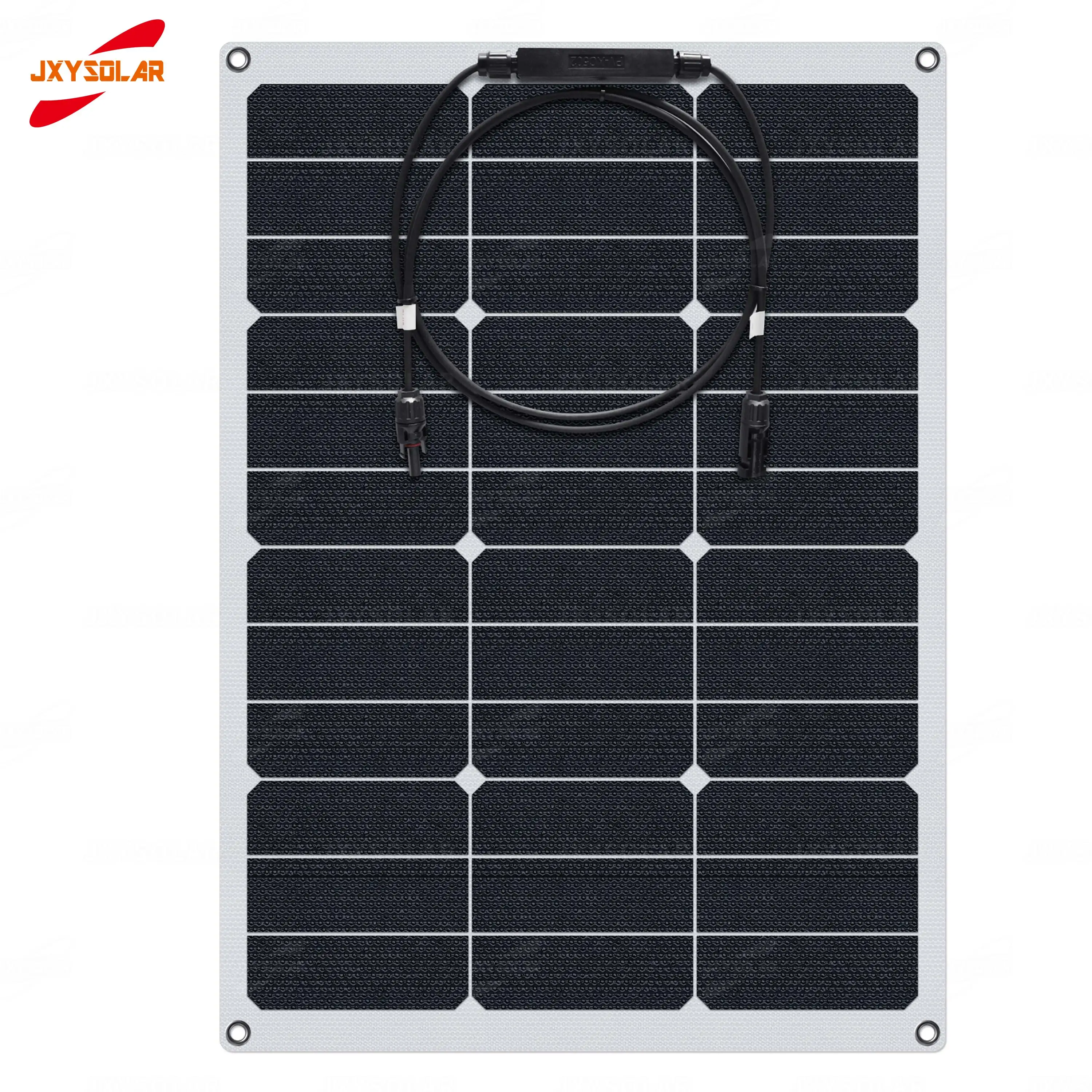 40W 20V ETFE Sunpower Cells Photovoltic Semi Flexible Solar Energy Panel For Roofs Yachts Campervans Cars Street Lamps