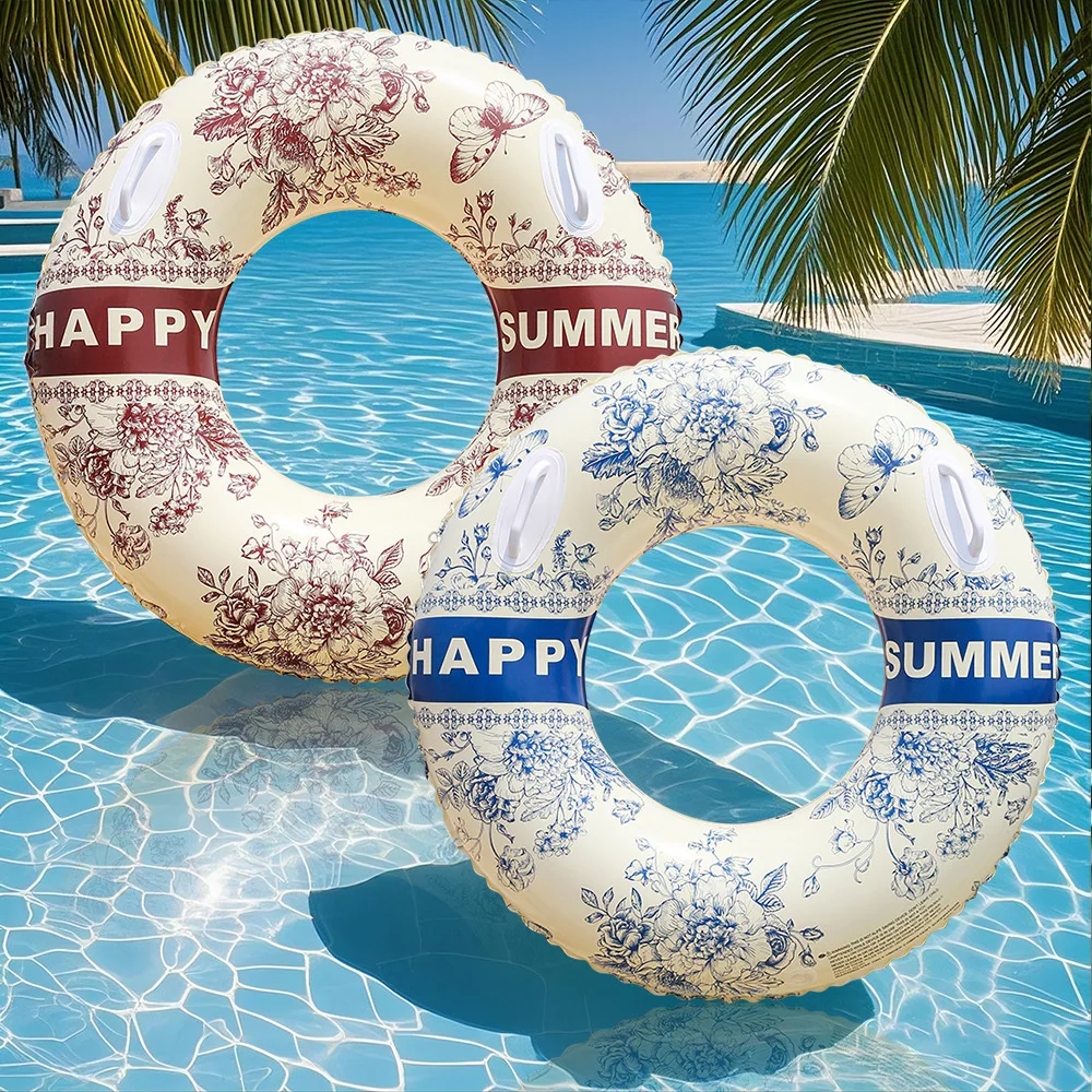 2026 New Summer Adult Swim Ring With Handle Thickened Inflatable Armpit Float Safe Swimming Gear For Men Women Beach Party Toy