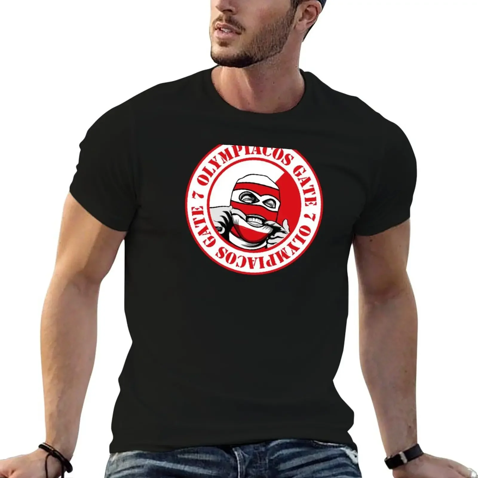 

gate 7 olympiakos, T-Shirt man t shirt sweat Anime t-shirt plain t shirts men