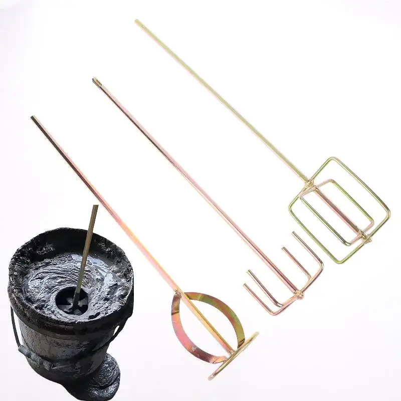 1pc Rust-proof Putty Powder Coating Paint Electric Mixer Rod Head Mixing Rod Mixer Drill Paint Stirring Rod Mortar Mixing Paddle