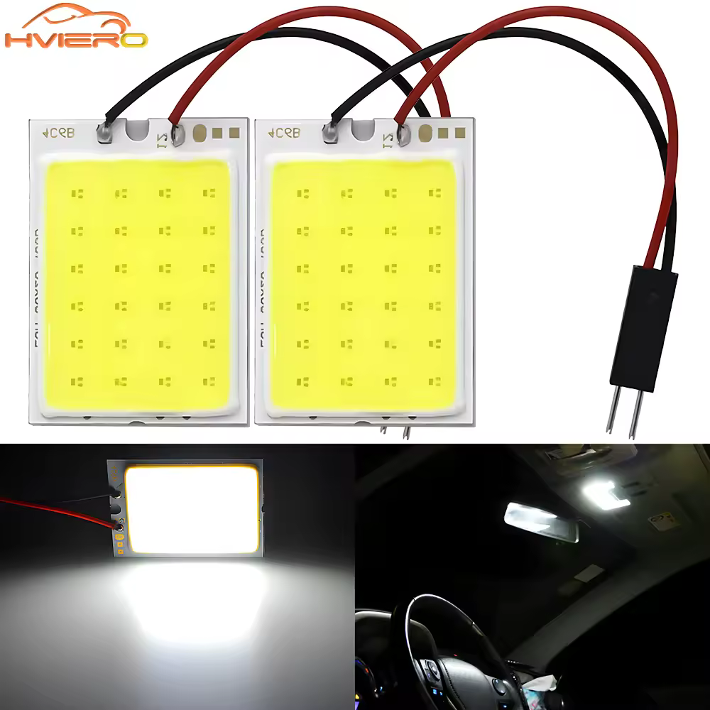 2X אביזרי קופסת קריאה לפנים של רכב תא אחורי Led T10 COB W5W C5W 12V 24Led פאנל לד דלת פסטון תאורת לוח רישוי