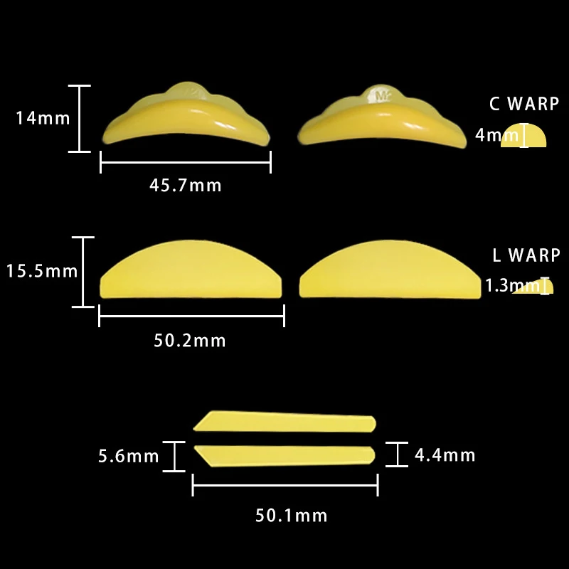 5Pcs/Set Silicone Keratin Eyelash Perm Pads Cover Strip With Eyelash Brush And Glue Combination Eyelash Accessories Makeup Tool