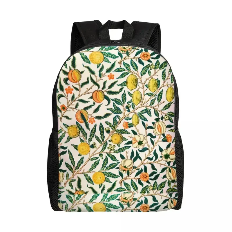 Custom William Morris Lemon Pattern Backpack for Women Men College School Summer Citrus Fruit Bag Printing Bookbag