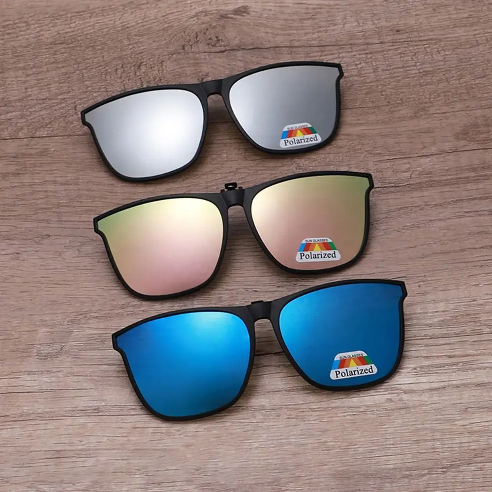

Square Polarized Clip On Sunglasses Anti Glare Activities and Driving Men's Car Driver Goggle Outdoor Sun Glasses