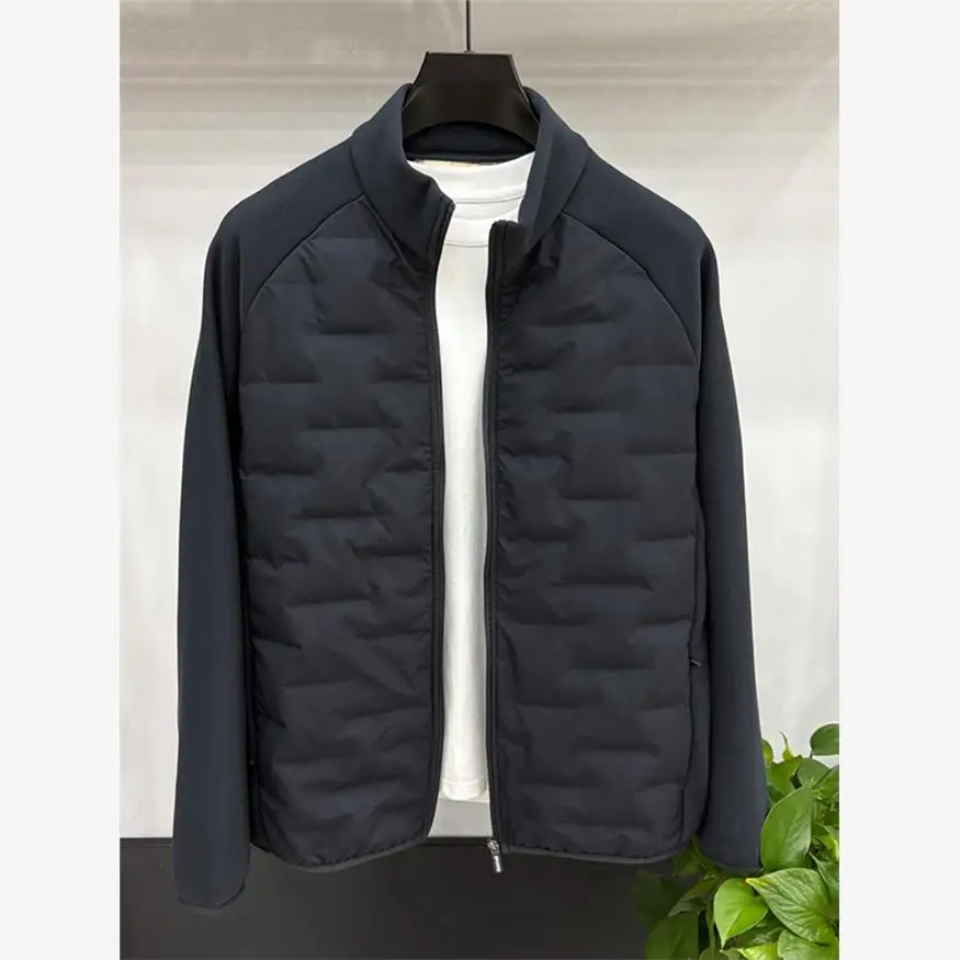 Men's Autumn Winter Fleece Lined Short Casual Jacket Stand Collar Zipper Closure Fashionable All-Match Single-Piece Clothing