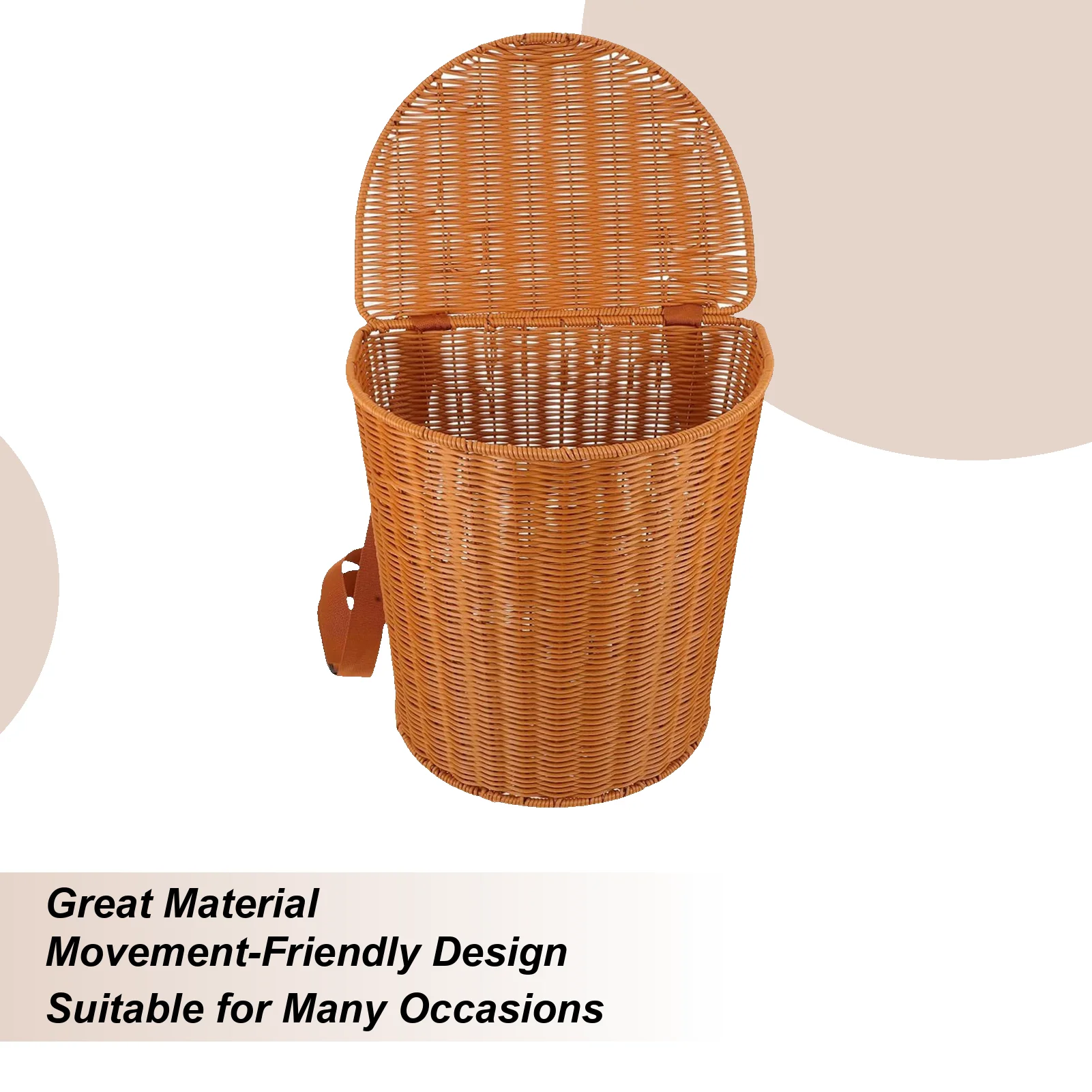 

Корзина из имитации виноградной лозы, рюкзак ручной работы, фермерская корзина с крышкой и лямками для сбора фруктов в саду