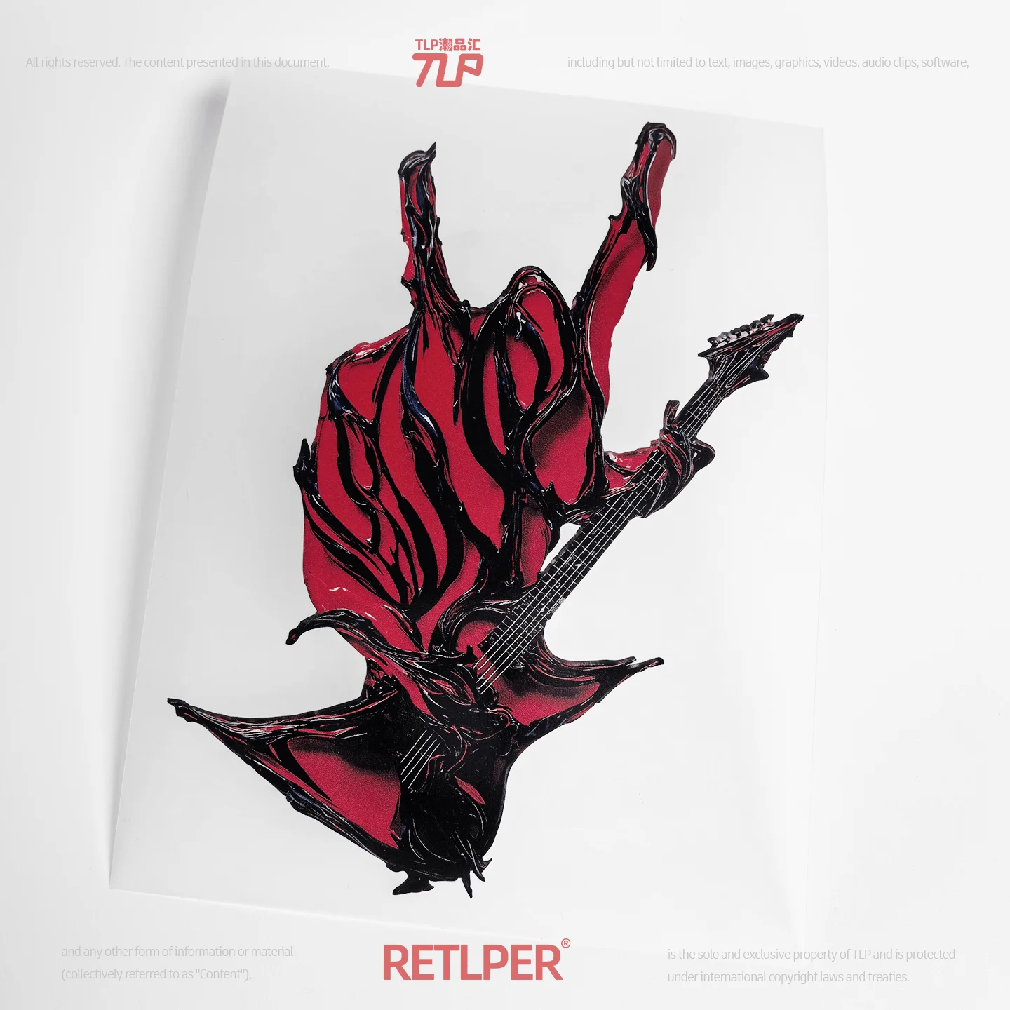 Retlper Hollow-Out Car Sticker Original Crazy Bass Player Rock Volcano Lava Car and Motorcycle Flat Waterproof Sticker