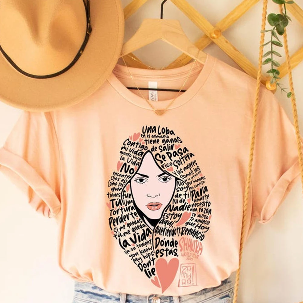 Vintage Shakira World Tour 2026 T-Shirt Las Mujeres Facturan Tee Women Don't Cry Celebrities Quotes Tees Shakira Fans Merch Tops