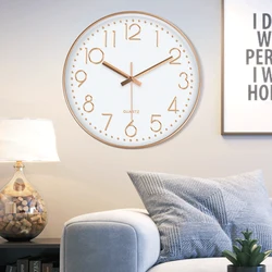 12 inch Silent Wall Clock 30cm Circular Clocks Noiseless Bedside Quartz Clock Living Room Kitchen Bedroom Decor Home Decoration