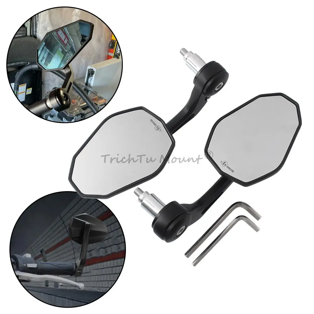 

2pcs Motorcycle Reflector Handlebar Bar End Rearview Mirror&Screw Tools Universal For Kawasaki Suzuki Yamaha Honda Kymco Polaris