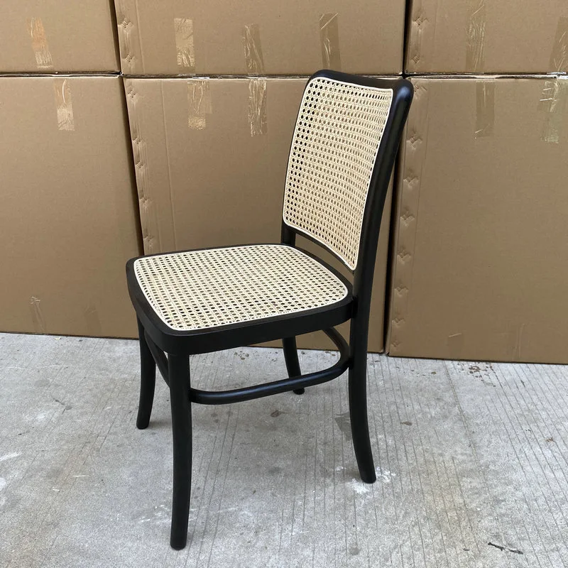

Simple modern rattan art solid wood dining chair Nordic fashion coffee shop sales department rattan back leisure chair hom