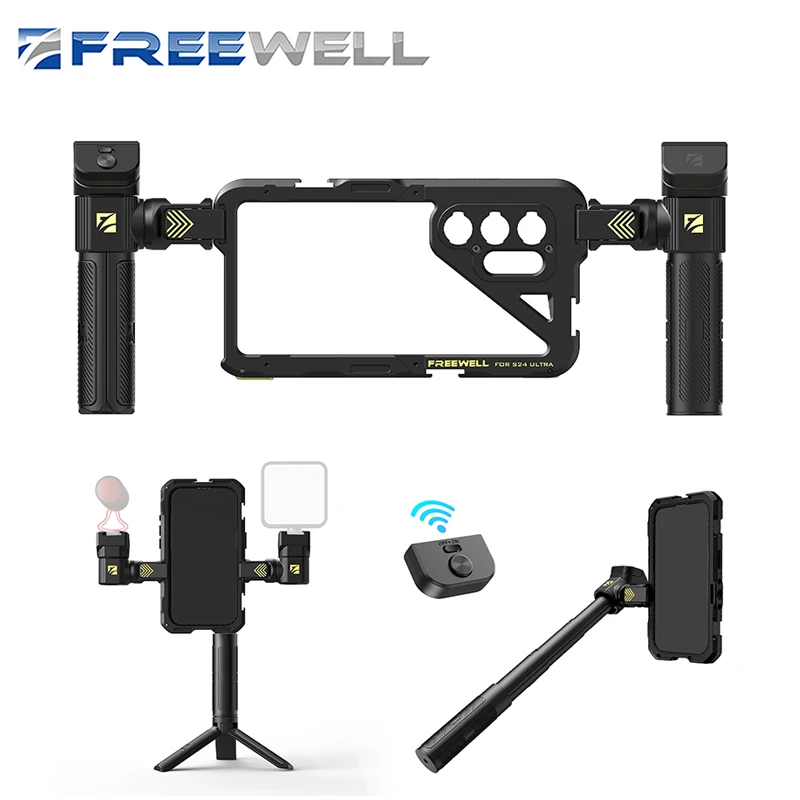 Freewell wielofunkcyjny zestaw podstawowy Samsung Galaxy Ultra Genius Cage Rig do stabilizatora nagrywania wideo filmów Samsung S24 Ultra