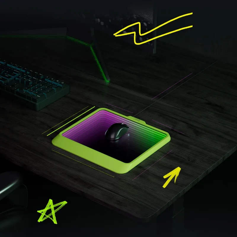 Mouse Pad RGB Tempered Photovoltaic Glass Mat E-sports FPS Gaming Mouse Pad