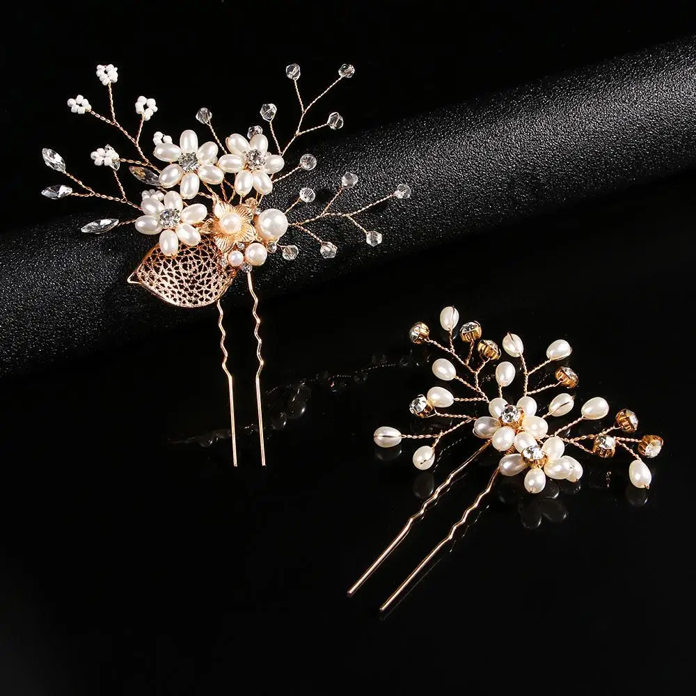 Plait Hair Pearl Wedding Bride U-Shape Hair Jewelry Bride Hairpin Hair Clip Pearl Hairpin Headdress