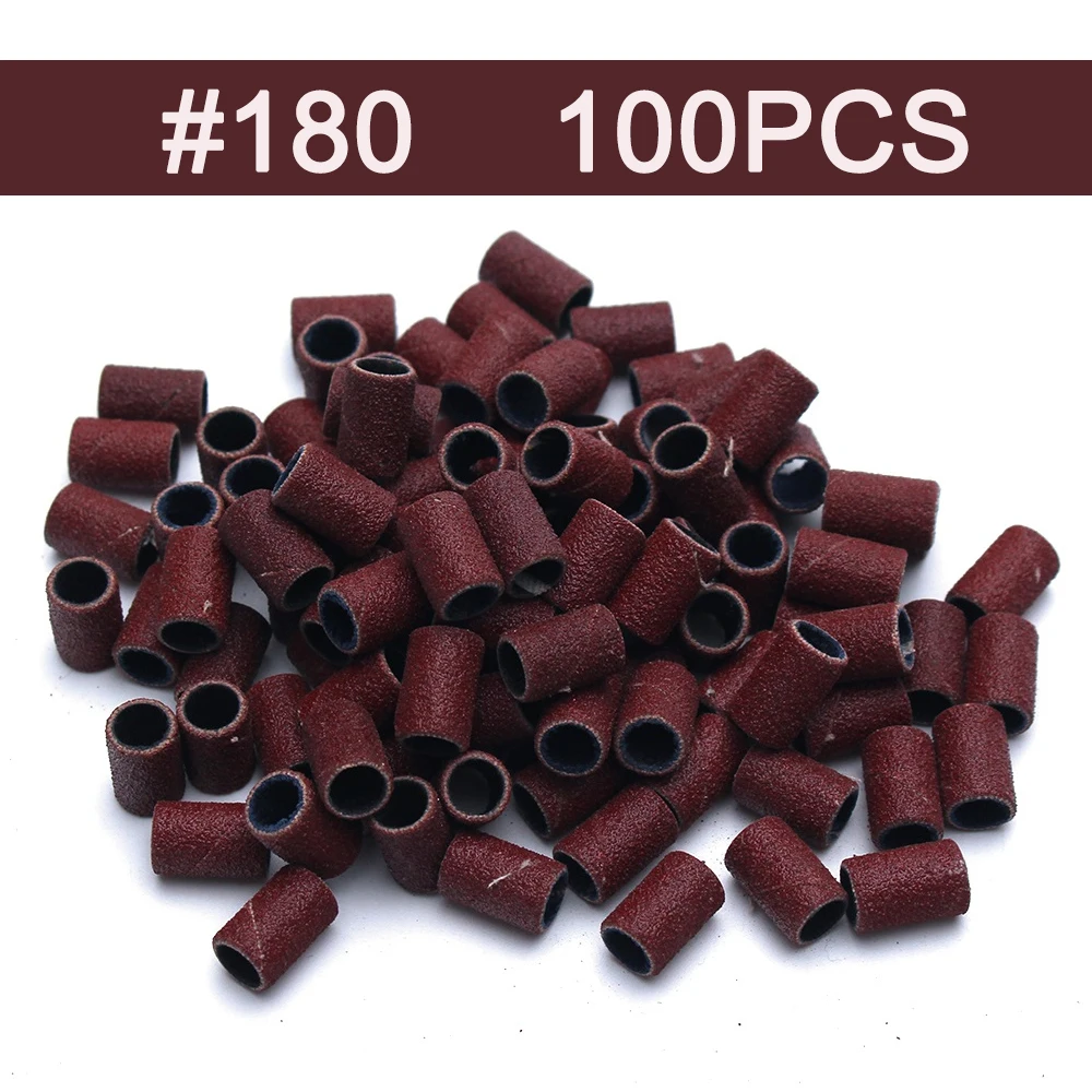 50/100pcs 80''/120''/180" Nail Art Sanding Bands Gel Polish Remover Tool Accessory for Electric Nail Machine Nail Drill Bits