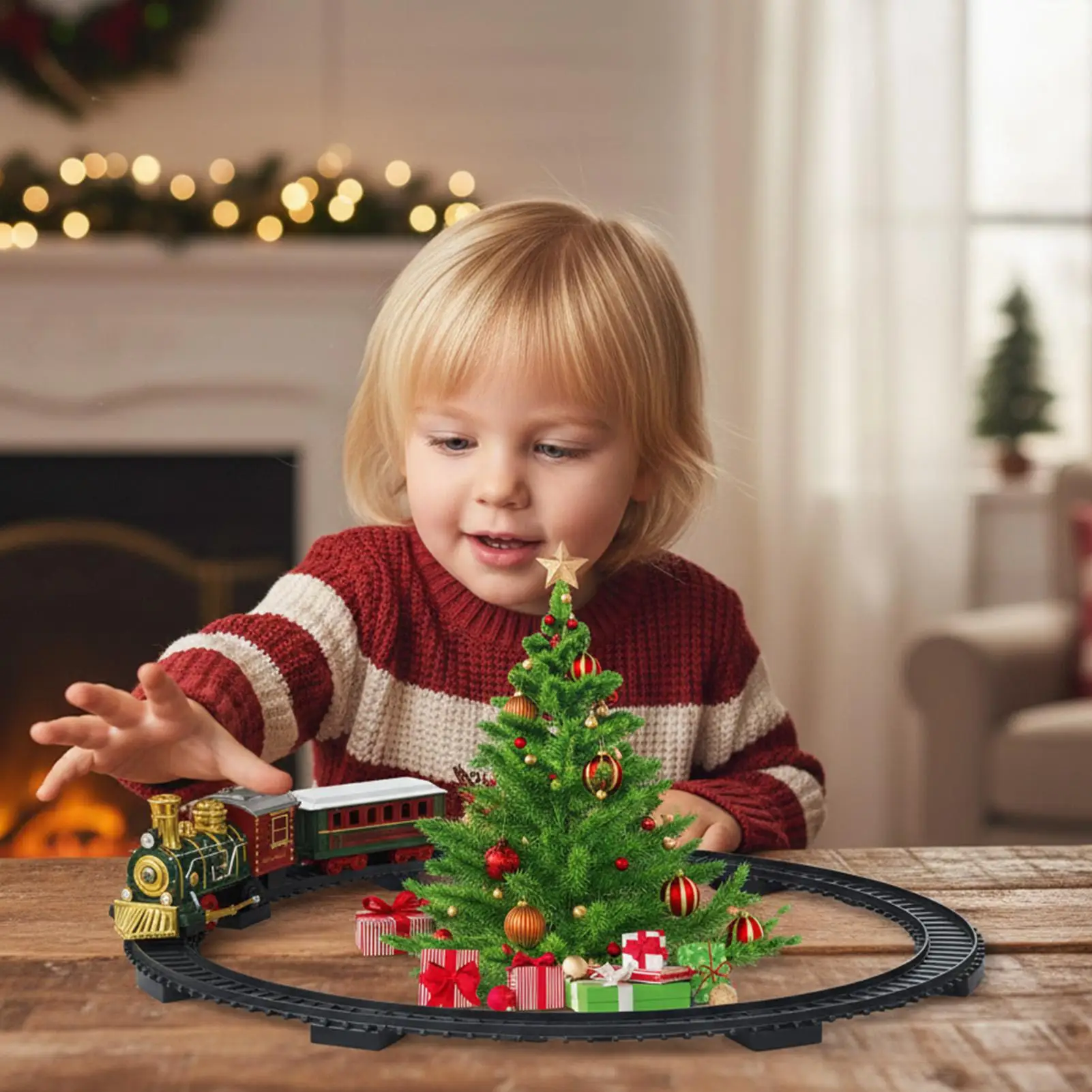 

Train For Christmas Tree Rechargeable Christmas Vehicle With Track Around The Tree Electric Train Set With Light And Music For