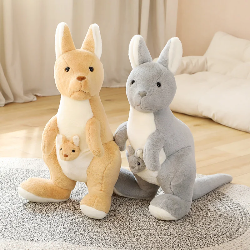 60-150CM Giant Size Kangaroo Plush Toys Mom Stuffed Lifelike Animal Plush Doll Creative Pillow Home Decro Gift