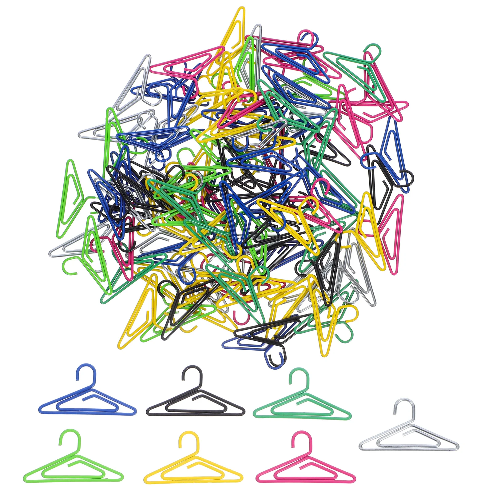 

100 Pcs Clothes Hanger Paper Clip Hangers Colored Clips Document Funny Paperclips Metal Coloured Cute Office Binder