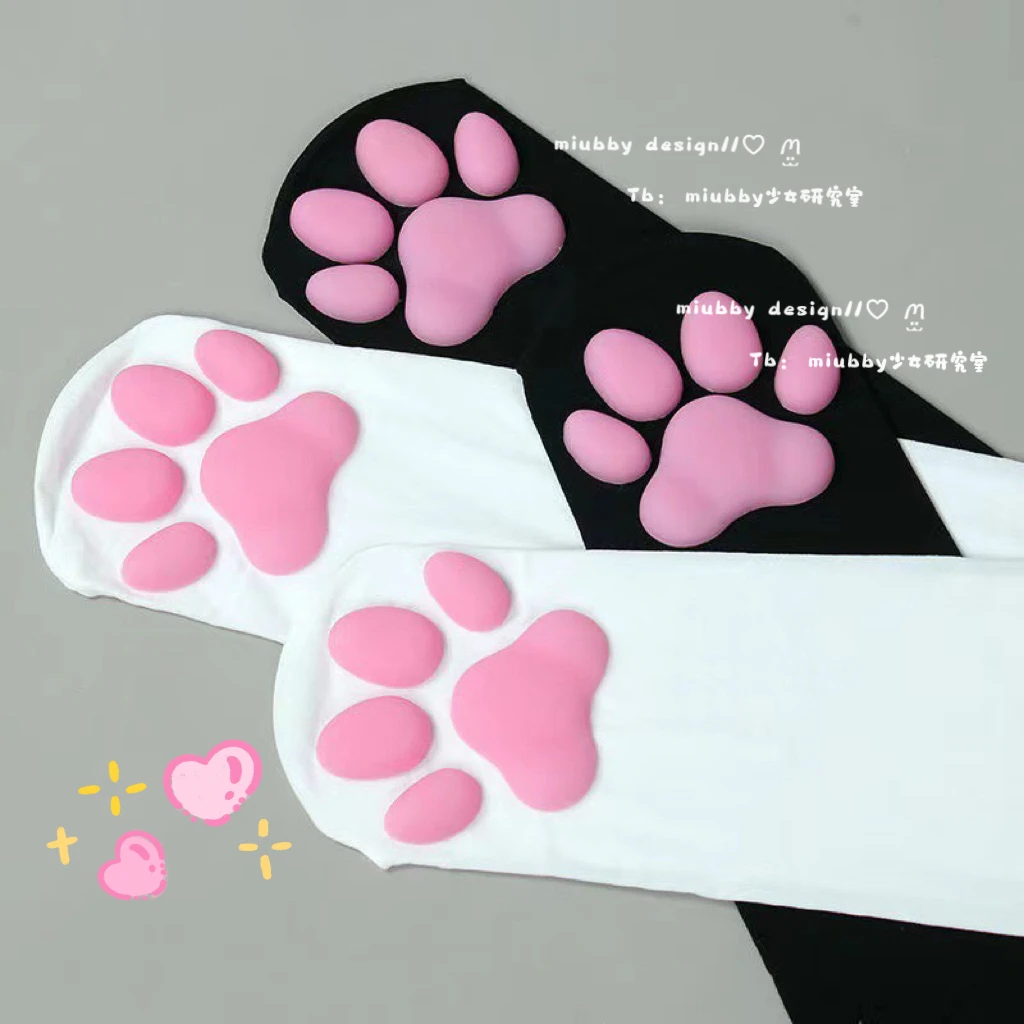 Japanese Sweet Girl Cute Three-dimensional Cat Paw Knee Socks Lolita Jk Uniform Calf Socks