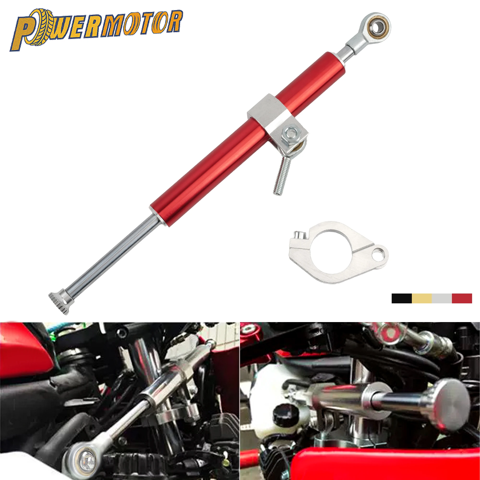 

330mm Motorcycle Steering Damper Universal Adjustable Direction Stabilizer CNC Aluminum Alloy Motocross Modification Accessories