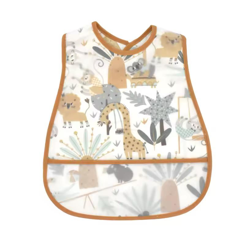 2023New Cartoon Pattern EVA Waterproof Pocket Lunch Feeding Bibs Adjustable Baby Bibs Cute Children Baby Apron Kids Burp Cloths - Image 33