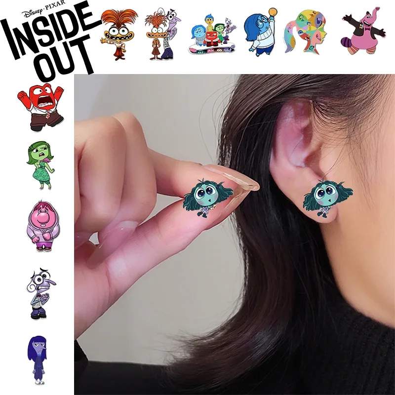 34 Styles Disney Inside Out 2 Earrings Girls New Anime Kawaii Cute Inside Out Series Envy Sadness Fashion Jewelry Stud Earrings