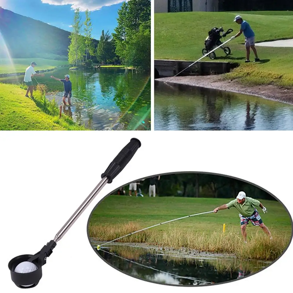 

195cm Retractable Golf Ball Picker Stainless Steel Picking Training Tools Aid Automatic Outdoor Shovel Locking Portable Gol F8N5