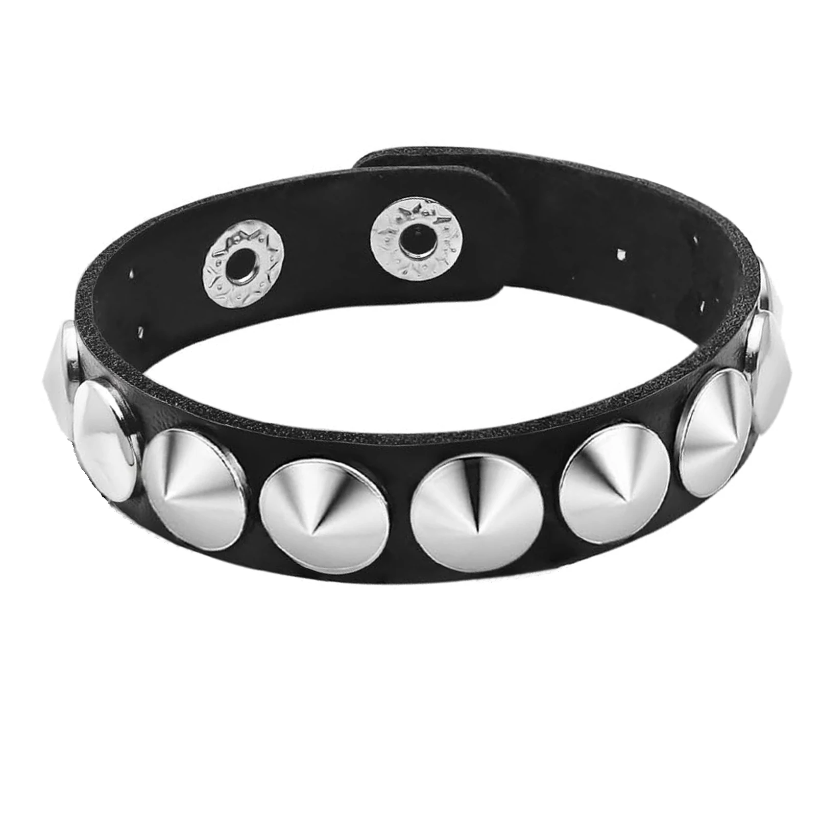 Layered Star Goth Necklace & Emo Studded Bracelets Set, Unisex