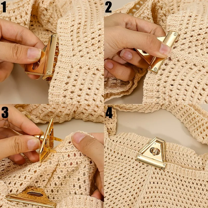 1-2sets Metal Bag Twist Turn Lock Snap DIY Bags Replacement Hardware Accessories Metal Locks Buckle Handbag DIY Closure Clasps