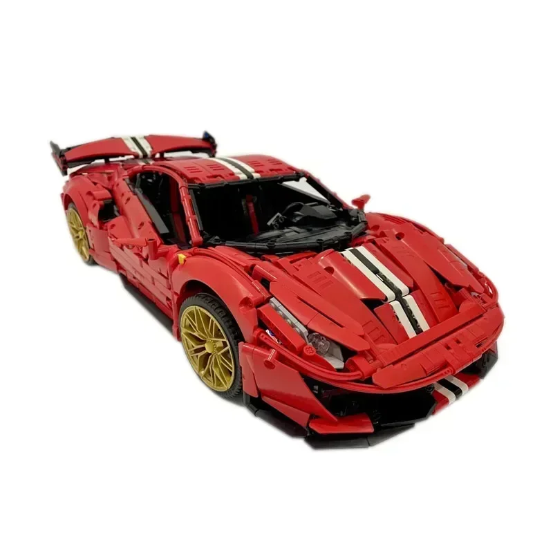 MOC-136039 สีแดงใหม่ไฟฟ้า RC Supercar ชุด Splicing Building Block รุ่น 3569 ชิ้นส่วนอาคารบล็อกของเล่นเด็กของขวัญ