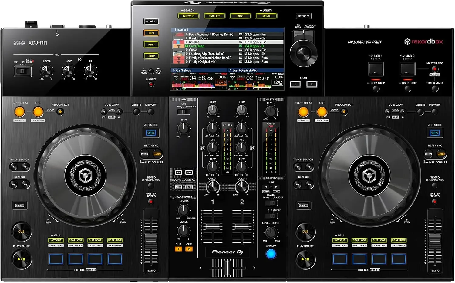 Original Brand New Pioneer DJ XDJ RR Standalone Professional Digital DJ System with Rekordbox Compatible 2 Channel DJ Controller Decks for Home Practice and Club Performance