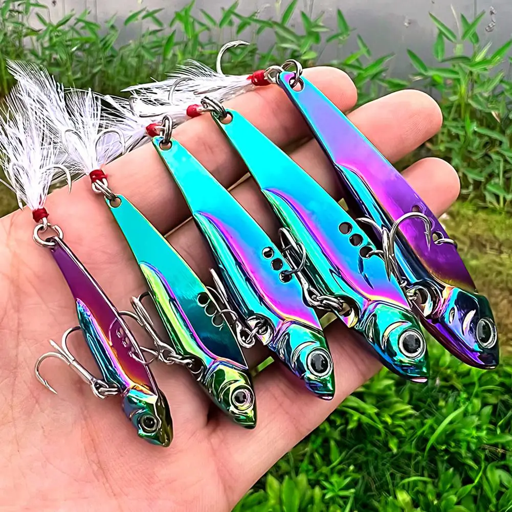 5Pcs 3D Fisheyes Fishing Lure Bright Color Reflective Sharp Hook Fake Lure w/Box Metal Artificial Bait Carp Fishing Equipment