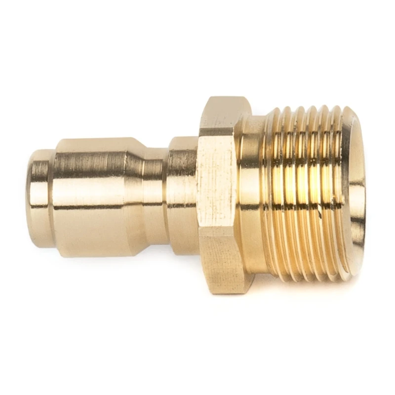 E5BE 1 Pair Brass-3/8 Inch Quick Release Connector with M22 Thread 15mm Pin Adaptor For High Pressure Washer Hose And Outlet