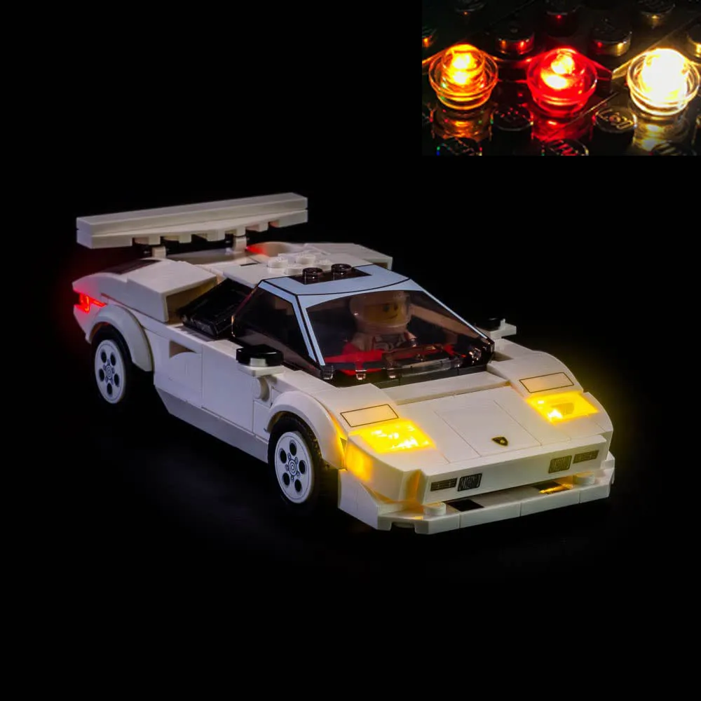 USB Light Kit for Lego 76908 Speed Champions Lamborghin Countach Building Blocks Brick-Not include Lego Model