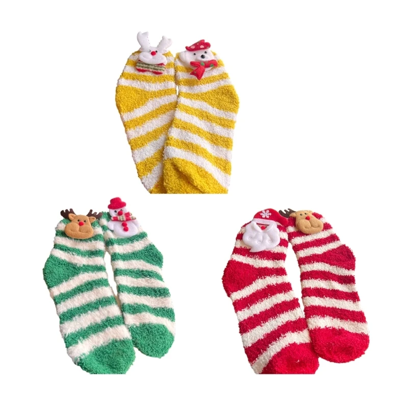 2024 New Christmas Fuzzy Socks for Women Girls Gifts Fun Cozy Winter Warm Slippers Socks Christmas Holiday Socks Gifts