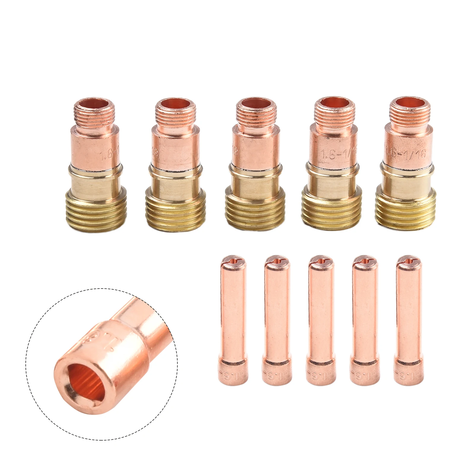 

10 шт. газовые линзы TIG 17GL116 1/16'' и 1,6 мм 10N23S, комплект подходит для WP 17 18 26 газовые линзы TIG, цанги, сварочные инструменты