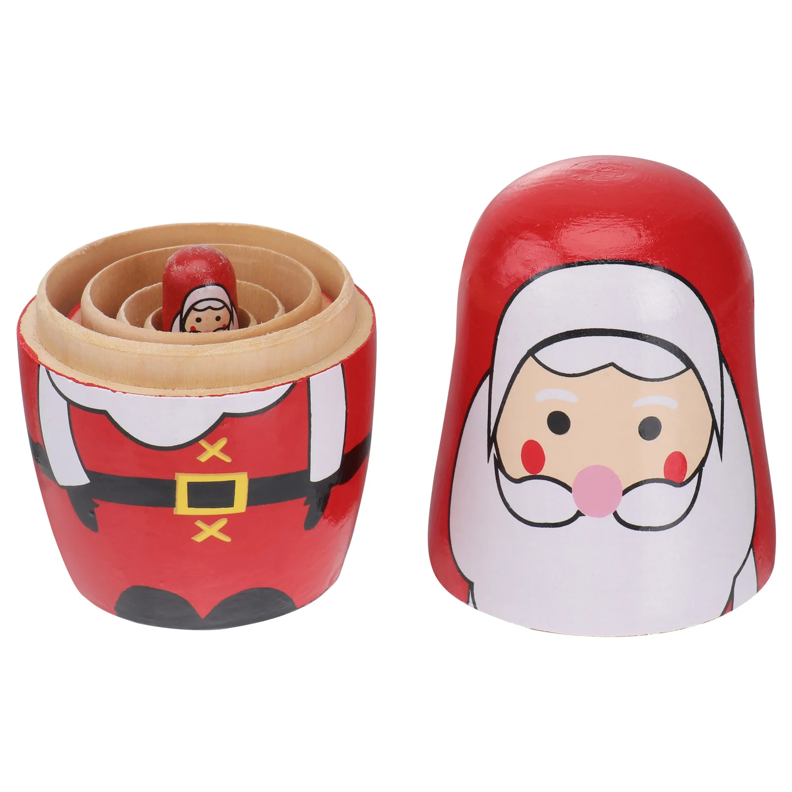 

5Pcs Santa Claus Pattern Painted Wooden Russian Nesting Dolls Matryoshka Collection Toy cartoon nesting toys