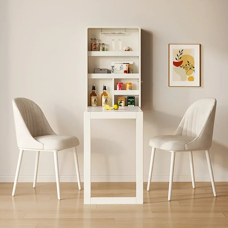 Folding Racks Small Apartment Home Retractable Invisible Bar Wall Storage Side Cabinet