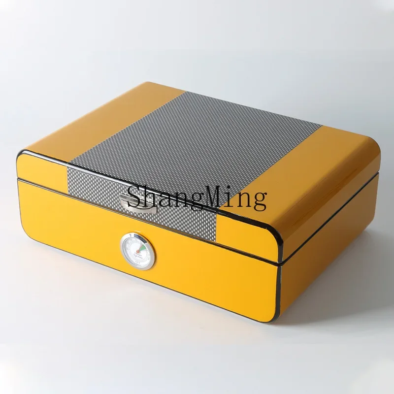CL high-end lacquered cigar wooden box bright paint moisturizing box sealed storage box wholesale wood