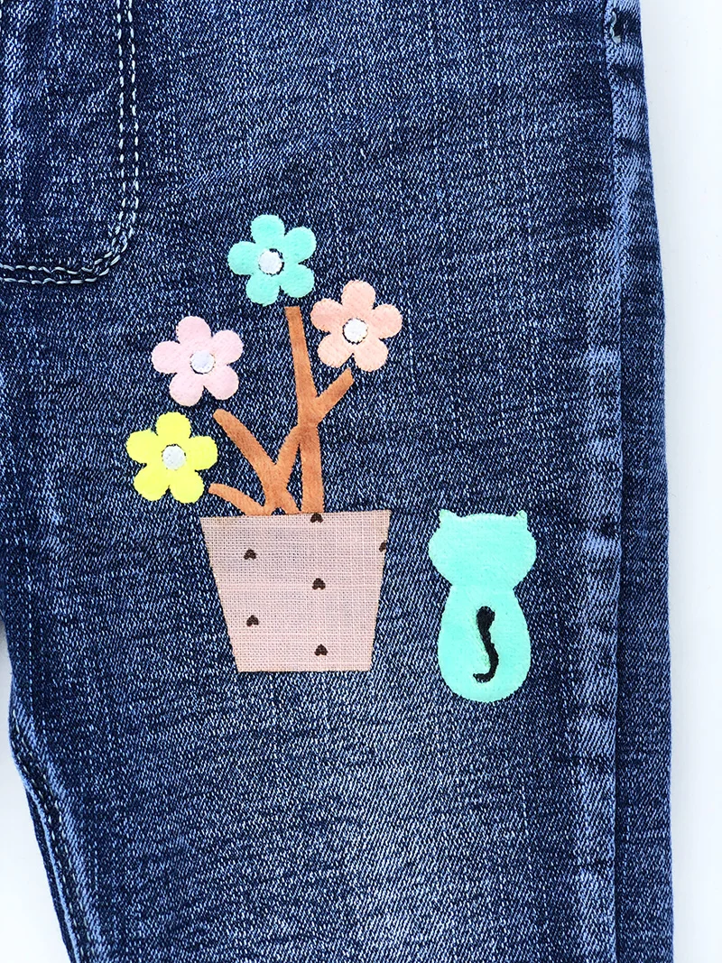 Children Girls Jeans Baby Girls Embroidered Denim Trousers  Kids Girl Cowboy Jeans Teen Clothes Spring Clothing