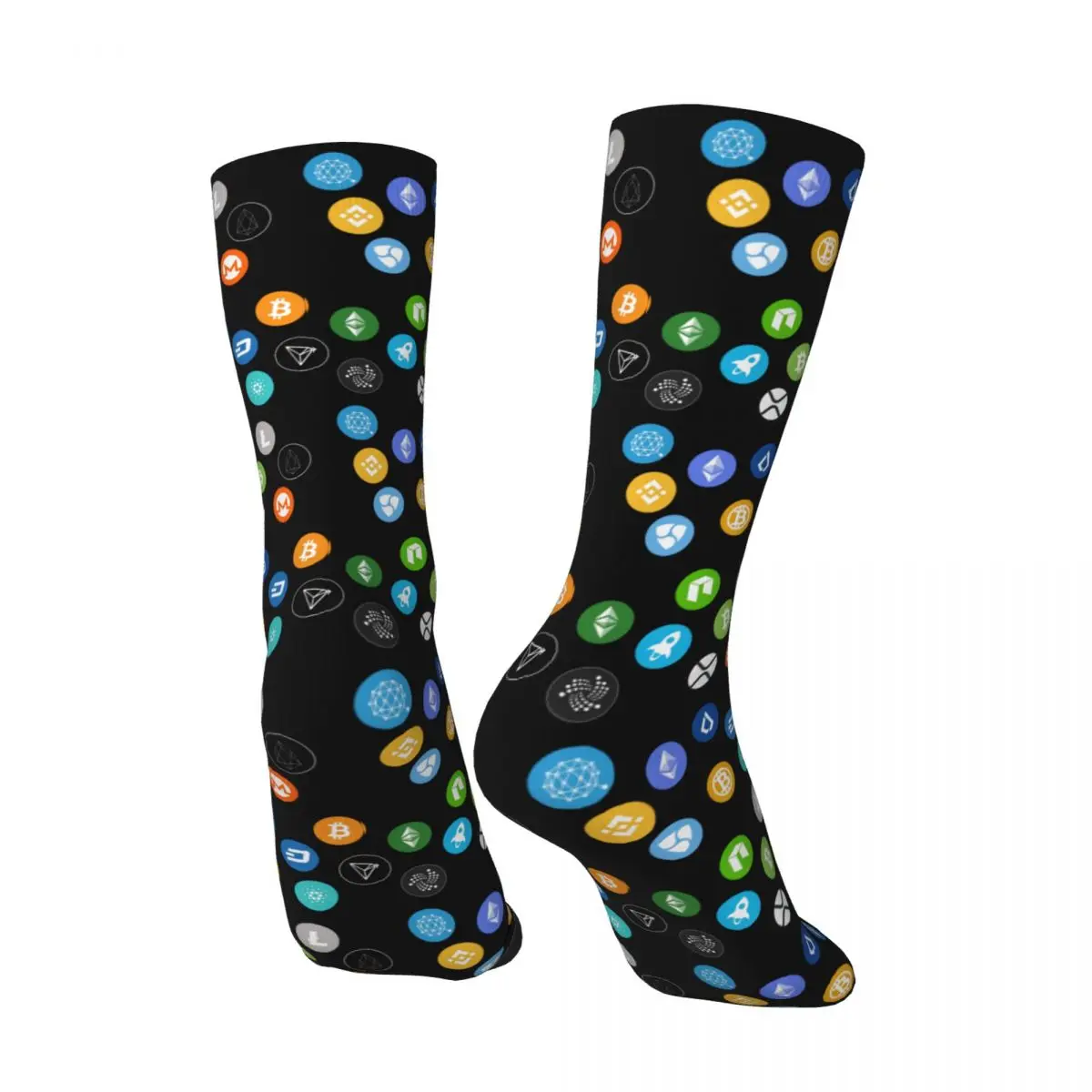 Crypto-calcetines con estampado 3D para hombre y mujer, calcetín Unisex, estilo callejero