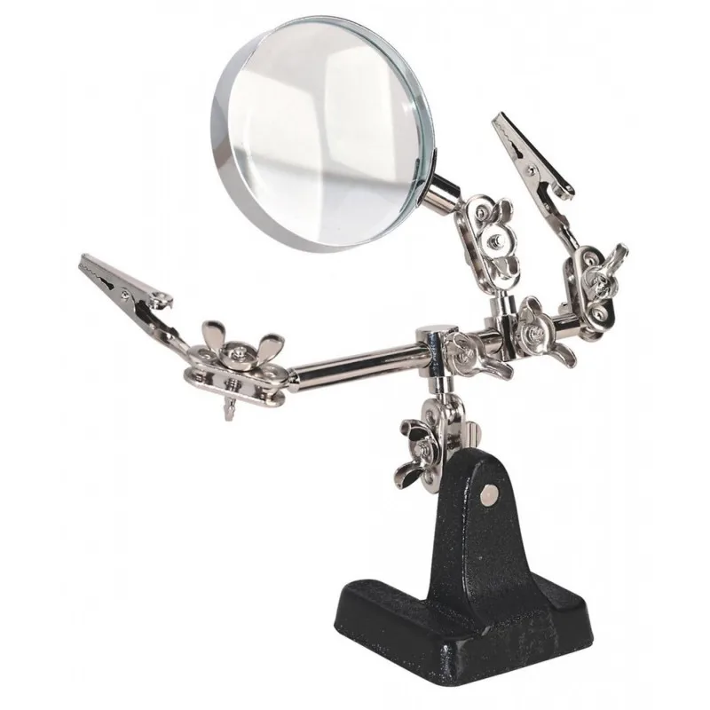 Mini Robot Soldering Stand With Magnifier