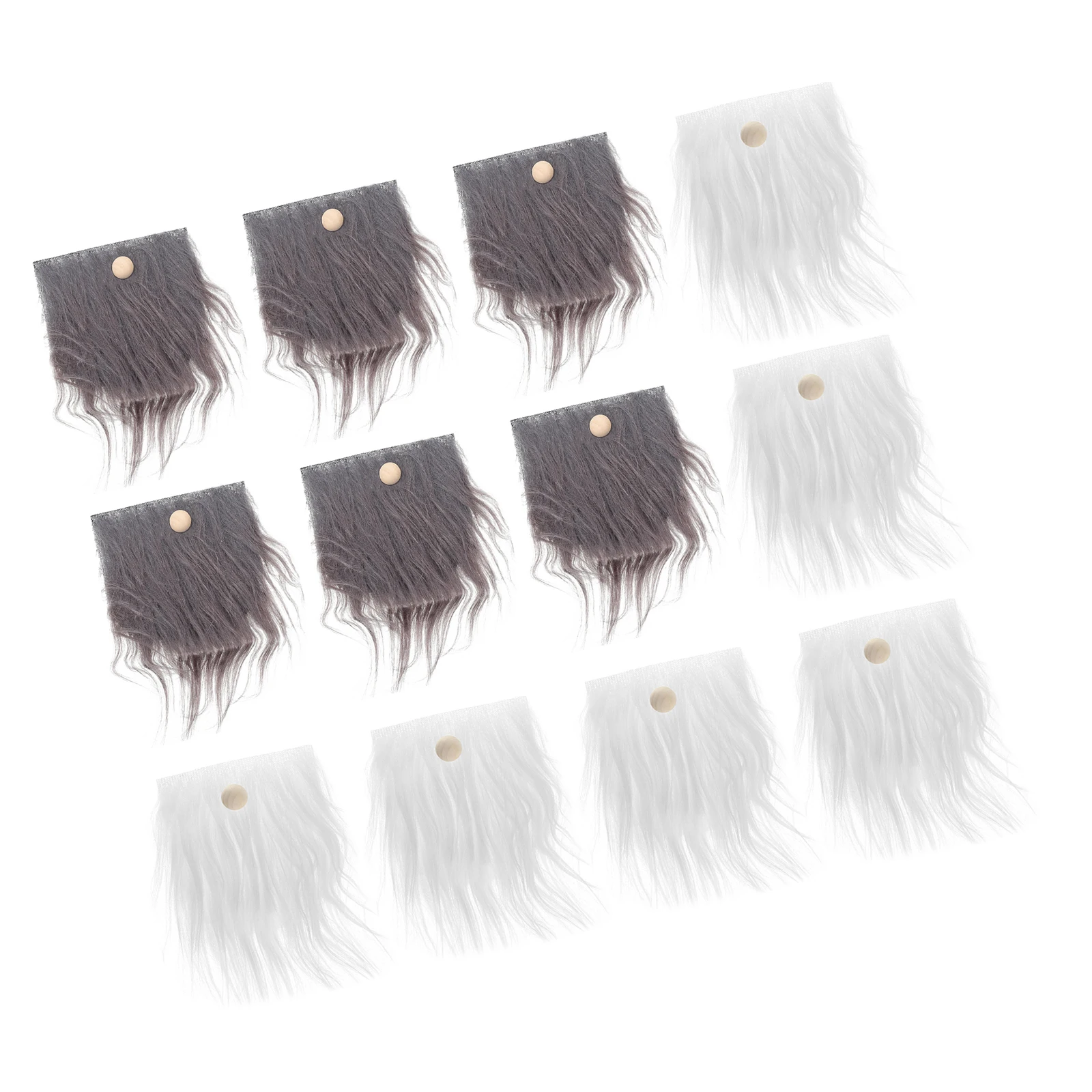 

12Set DIY Gnome Craft Kit 18x9cm Gray White Beard Material 1.5cm Wooden Beads for Halloween Christmas Easter Gnome Accessories