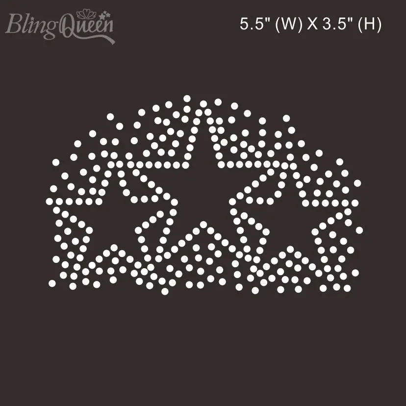 

BlingQueen-Hot Fix Strass Rhinestone Motifs, Iron On Appliques, Scatter Stars Design, 25Pcs Lot