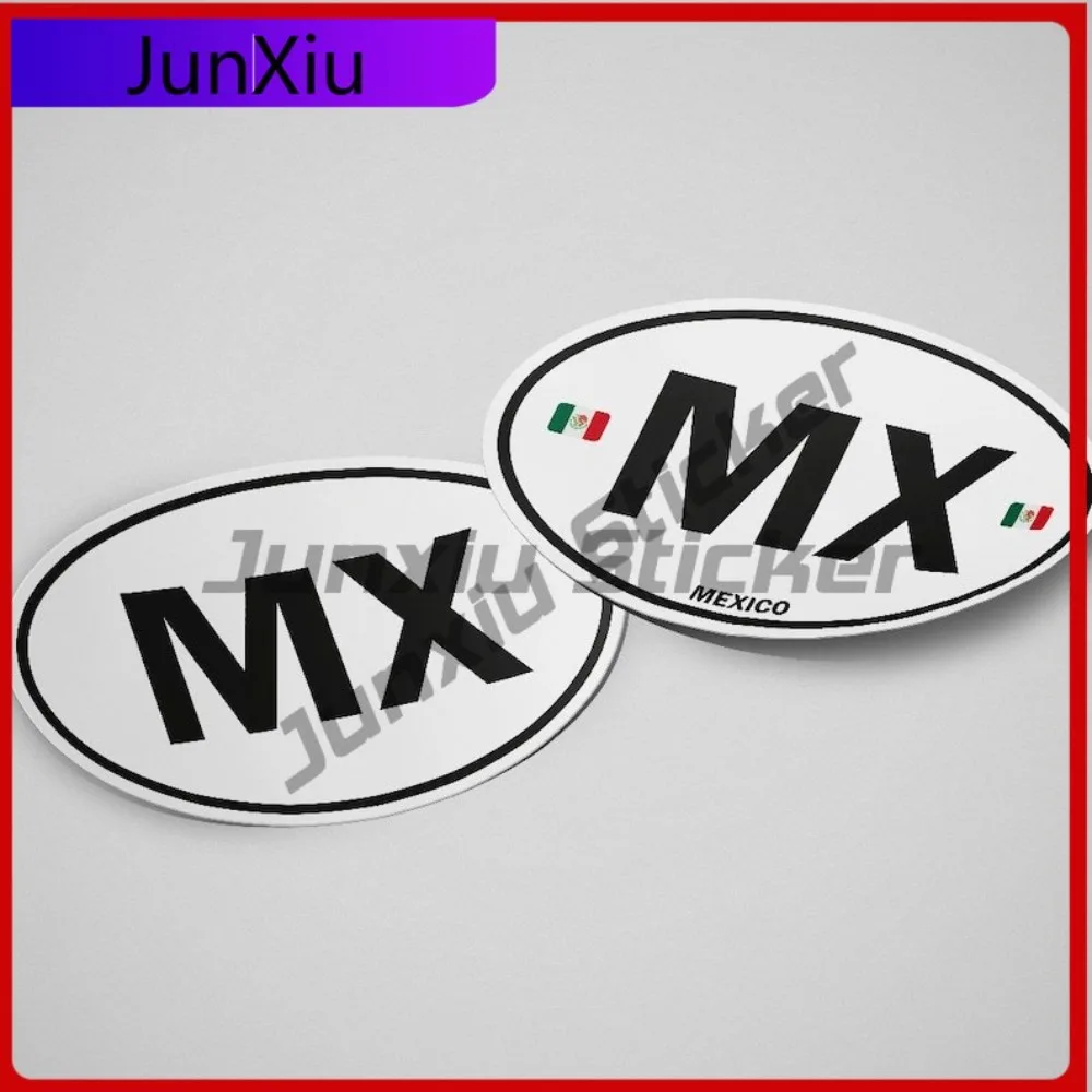 

Mexico Flag Sticker Oval-shaped White and Black Country Cool Letter Boxes Door Trim Scratch Proof Anti UV Vehicle Decor Auto