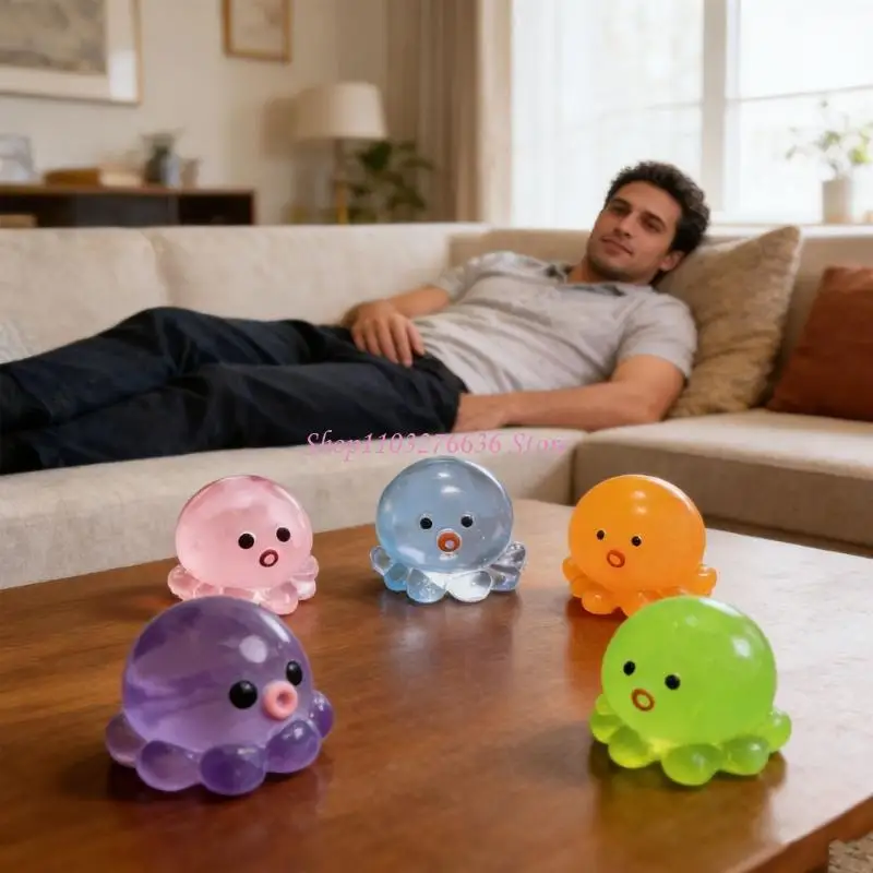 R6FD Cephalopod Stress Balls for Adults Kids, Medication Squashy, Squashy Jittery Dolls for Unease Stress Relief, Press Ball Set