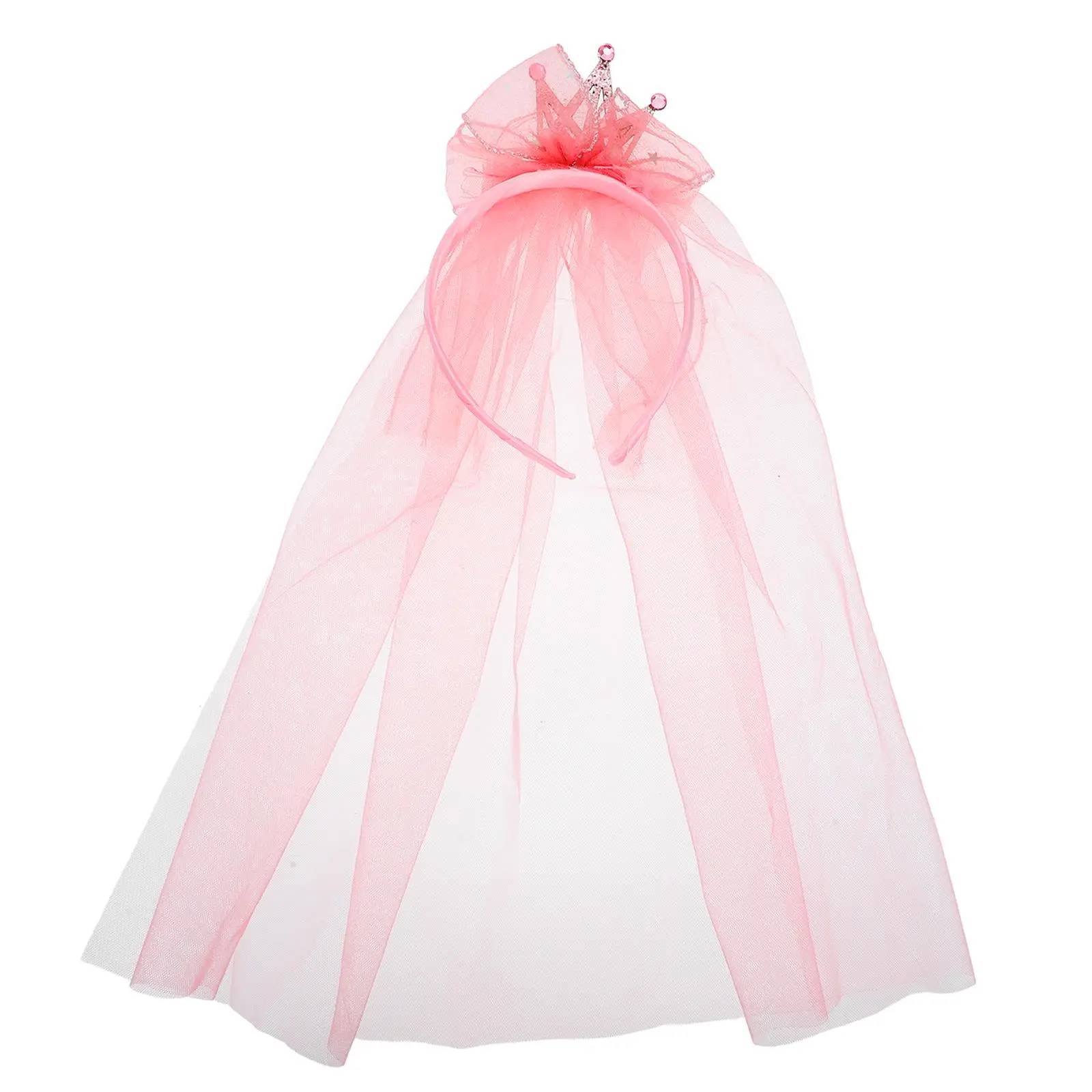 Kids Veil Crown Headband Beautiful Hair Accessories Princess Headdress Wedding Party Girl Hoop Easy Wear Premium Material Photo